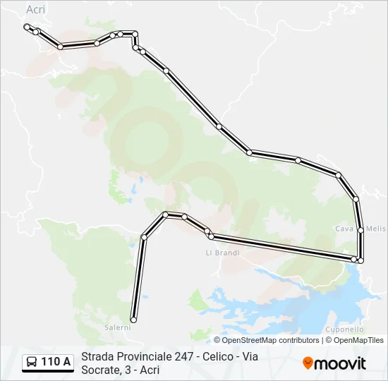 110 A Bus Line Map