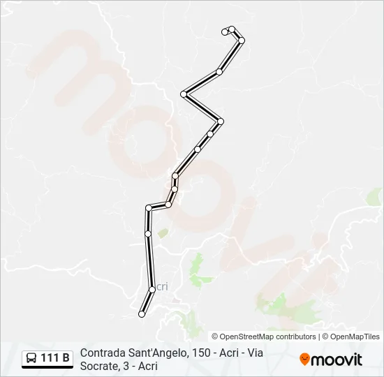 111 B Bus Line Map