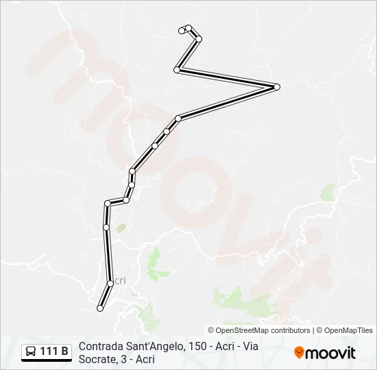 111 B Bus Line Map