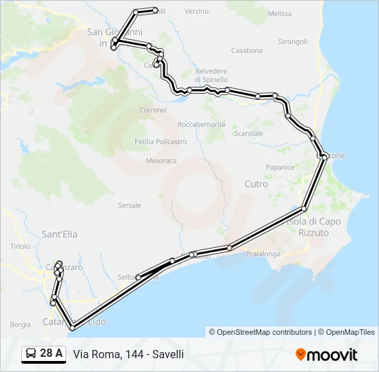 28 A Bus Line Map