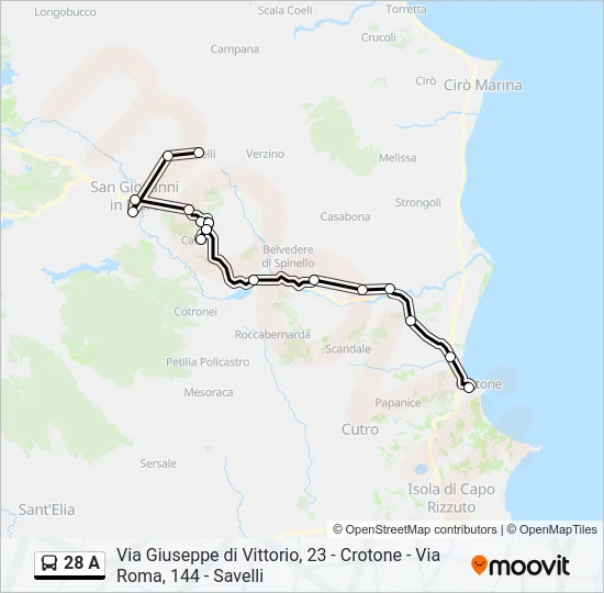 28 A Bus Line Map