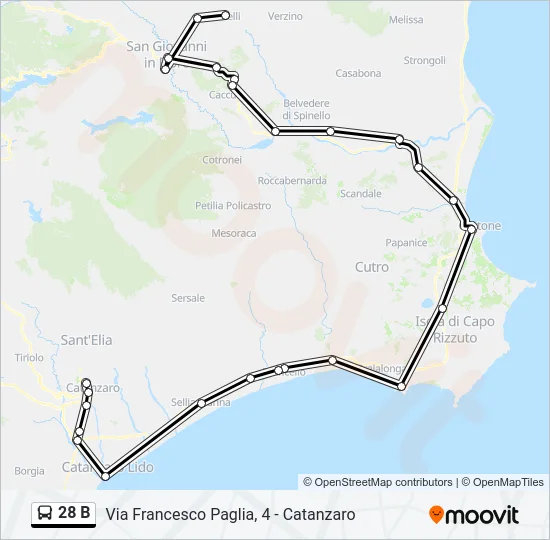 28 B Bus Line Map