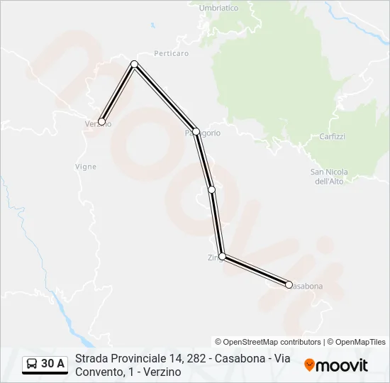 30 A Bus Line Map