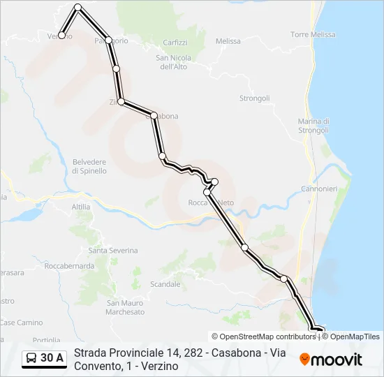 30 A Bus Line Map