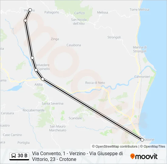 30 B Bus Line Map