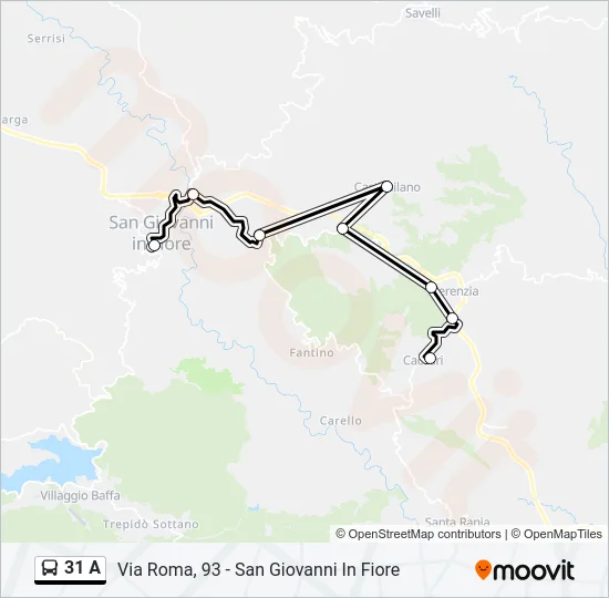 31 A Bus Line Map
