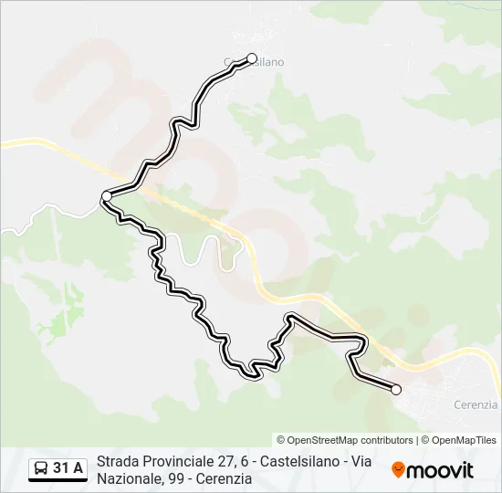 31 A Bus Line Map