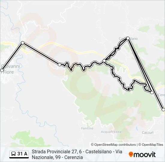 31 A Bus Line Map