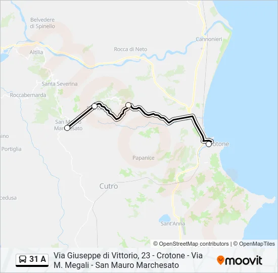 31 A Bus Line Map