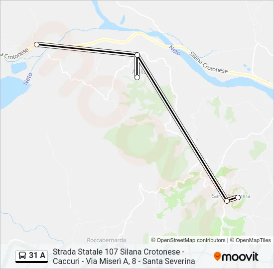 31 A Bus Line Map