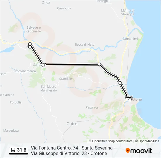 31 B Bus Line Map