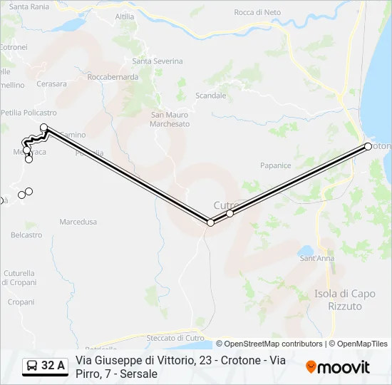 32 A Bus Line Map