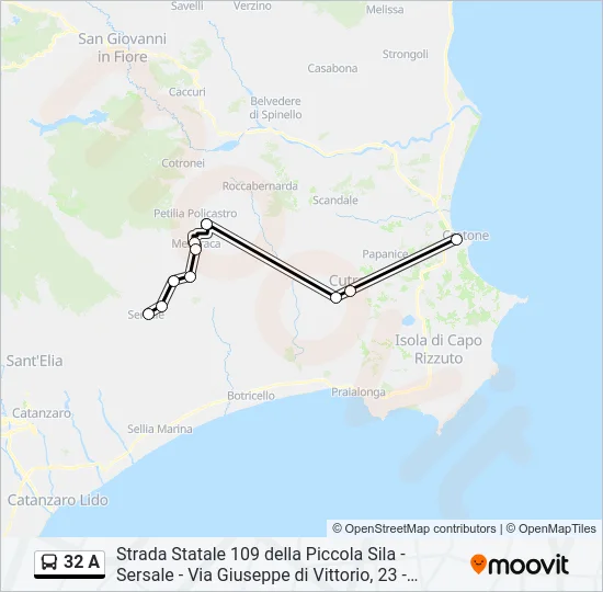 32 A Bus Line Map