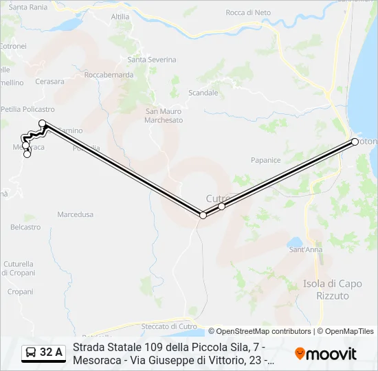 32 A Bus Line Map