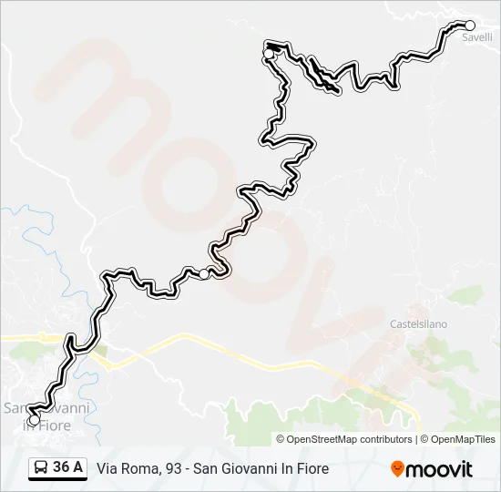 36 A Bus Line Map