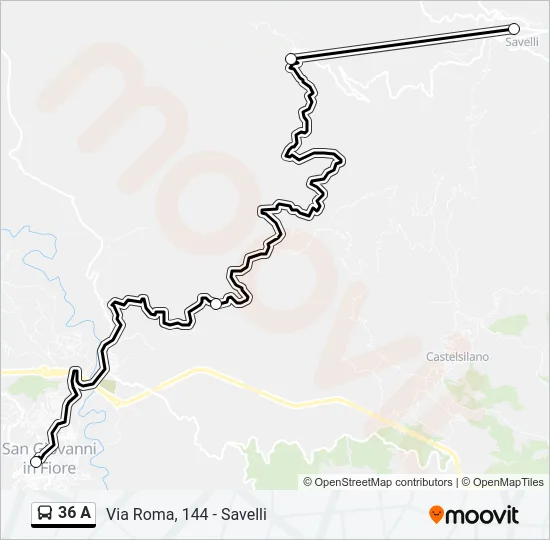 36 A Bus Line Map