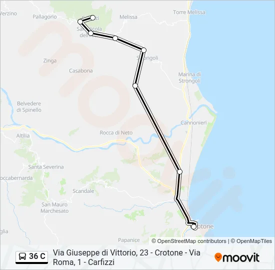 36 C Bus Line Map