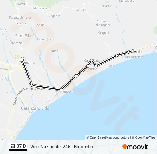 37 D Bus Line Map