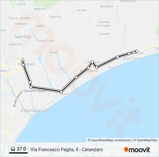 37 D Bus Line Map
