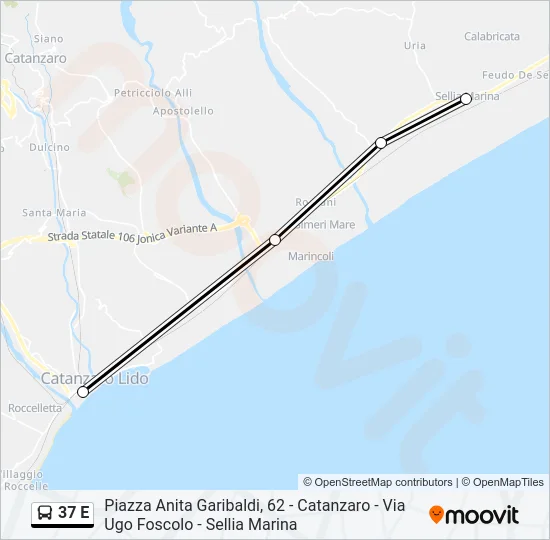 37 E Bus Line Map