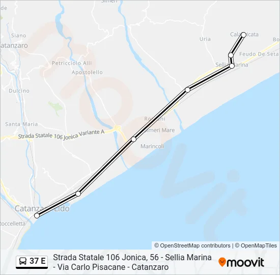 37 E Bus Line Map