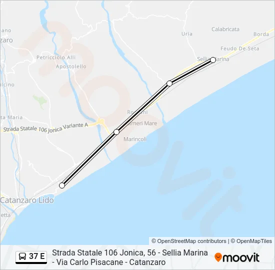 37 E Bus Line Map