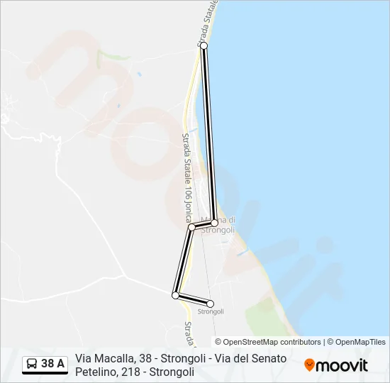 38 A Bus Line Map