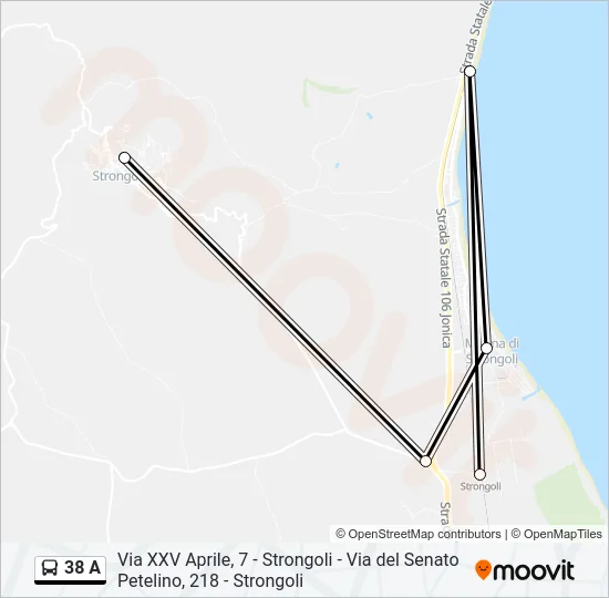 38 A Bus Line Map