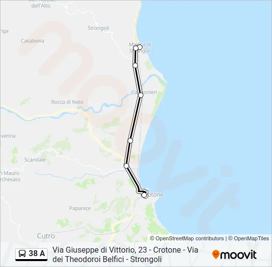 38 A Bus Line Map