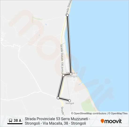 38 A Bus Line Map