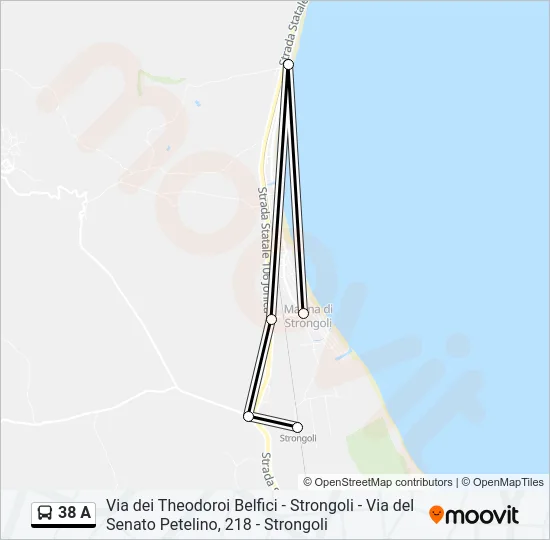38 A Bus Line Map