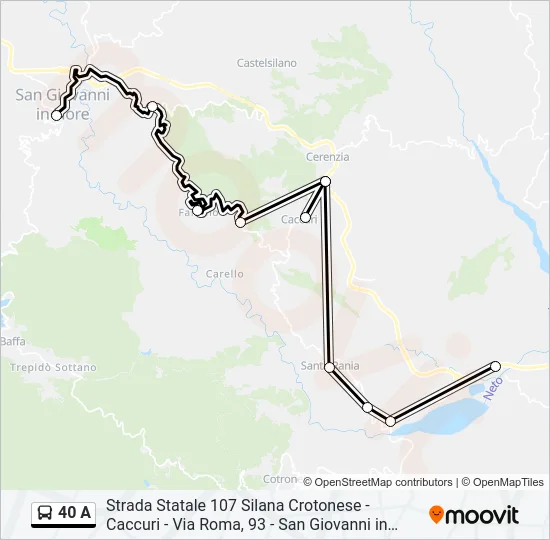 40 A Bus Line Map