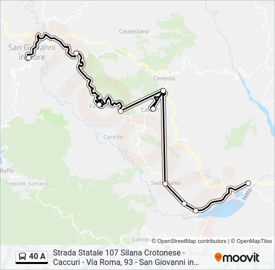 40 A Bus Line Map