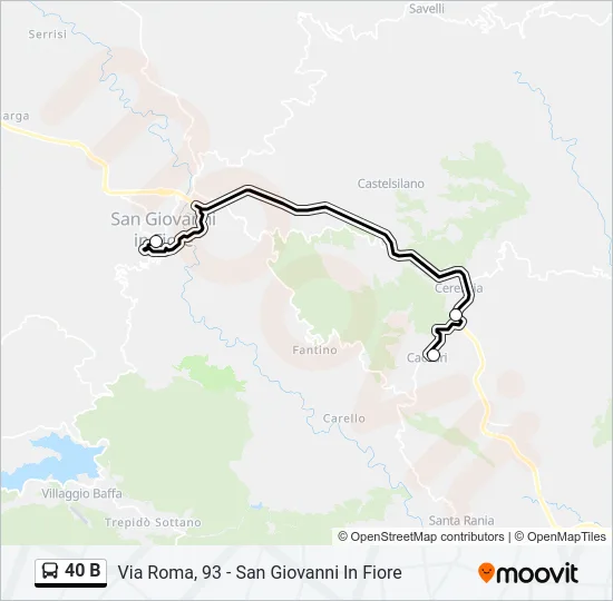 40 B Bus Line Map
