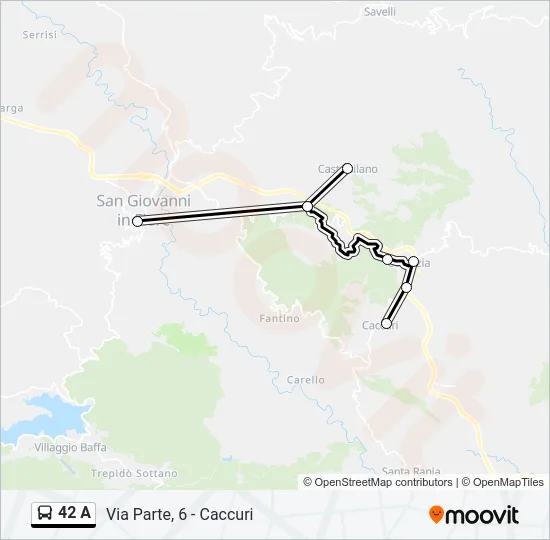 42 A Bus Line Map