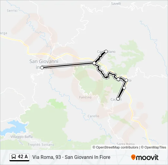 42 A Bus Line Map