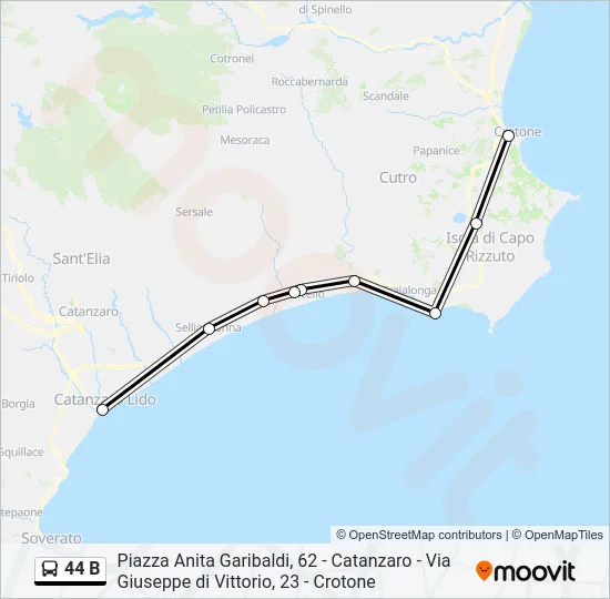 44 B Bus Line Map