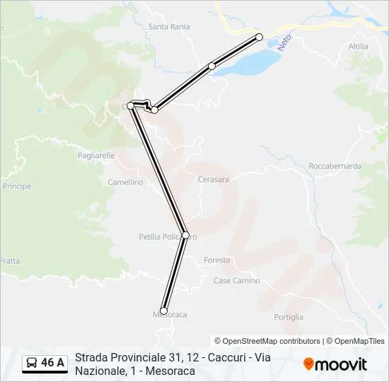 46 A Bus Line Map