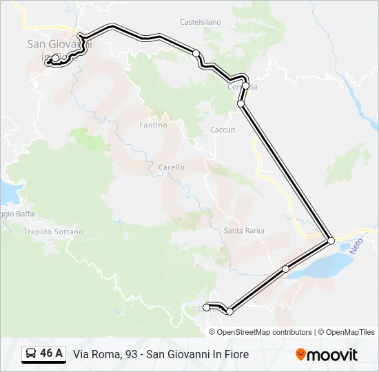 46 A Bus Line Map