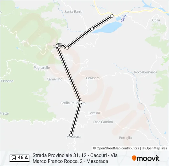 46 A Bus Line Map