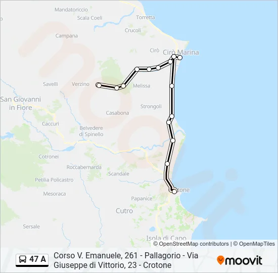47 A Bus Line Map