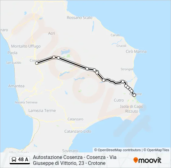 48 A Bus Line Map