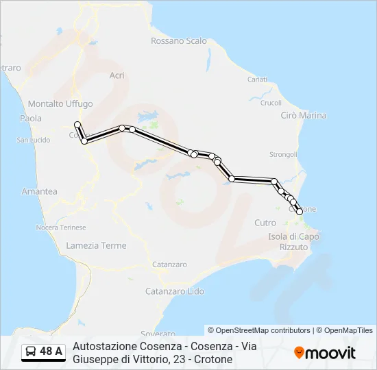 48 A Bus Line Map