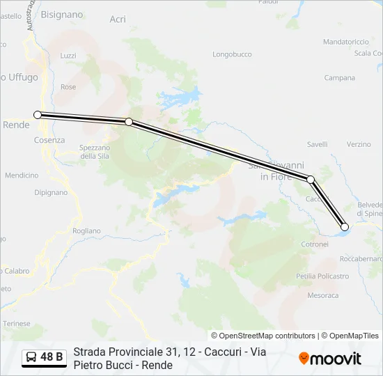 48 B Bus Line Map