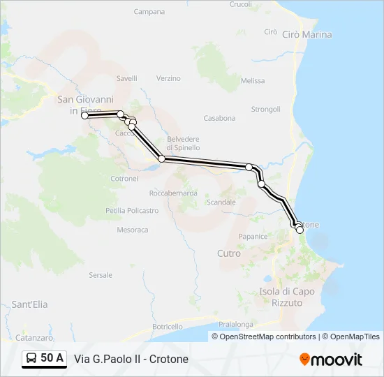 50 A Bus Line Map