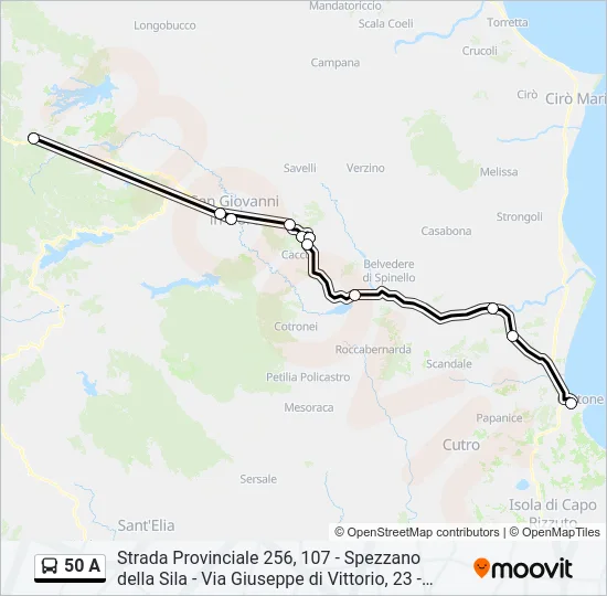50 A Bus Line Map