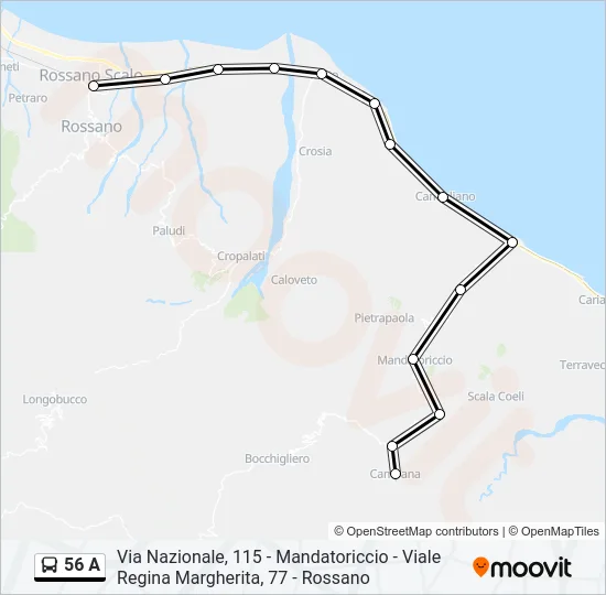 56 A Bus Line Map