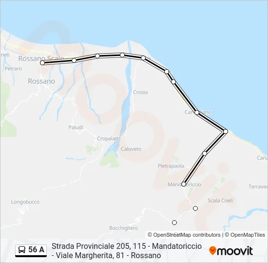 56 A Bus Line Map