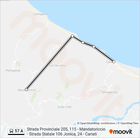 57 A Bus Line Map