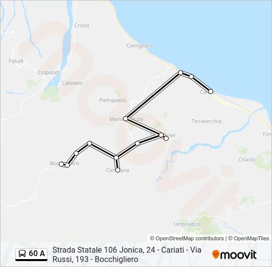 60 A Bus Line Map